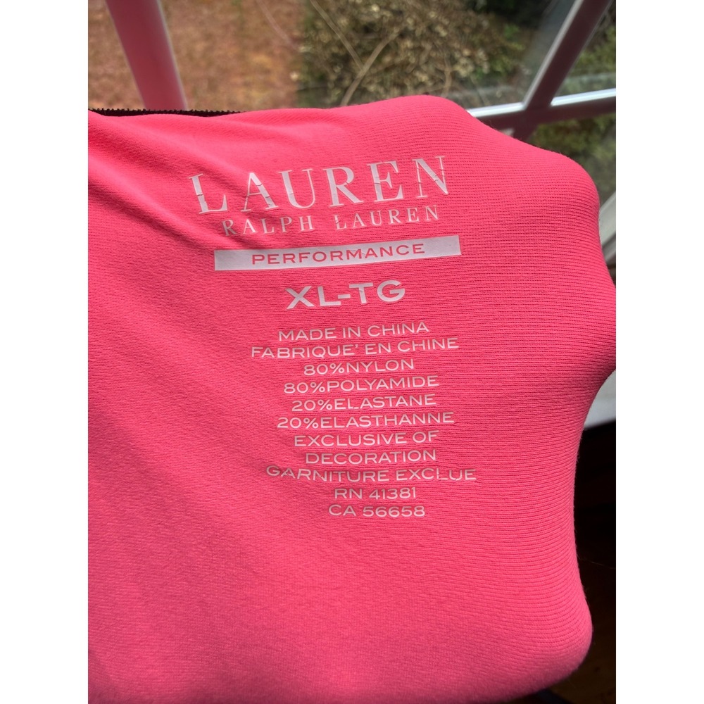 Lauren Ralph Lauren Performance Quarter Zip Pullover Pink Athletic Top XL - Picture 3 of 12